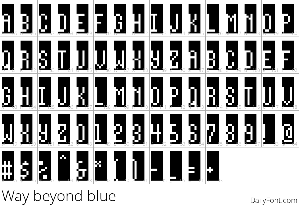 Way beyond blue character map