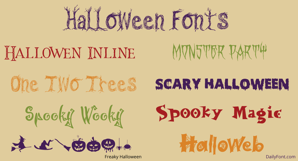Halloween Fonts at DailyFont.com